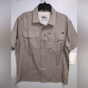 NWT Eddie Bauer Mens Performance Fishing Shirt Size M Gray Outdoor Travel